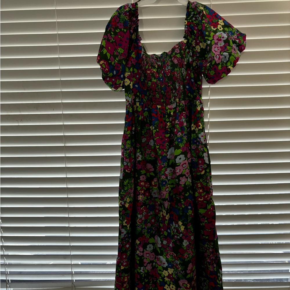 Trinity Floral Lullaby Balloon Sleeve Midi Dress Med - Picture 7 of 10